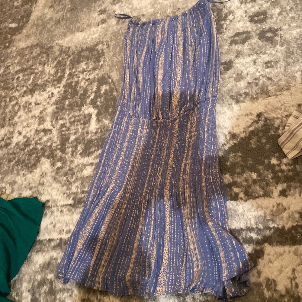 Skylar + Madison Strappless Romper, Blue and Yellow Size S